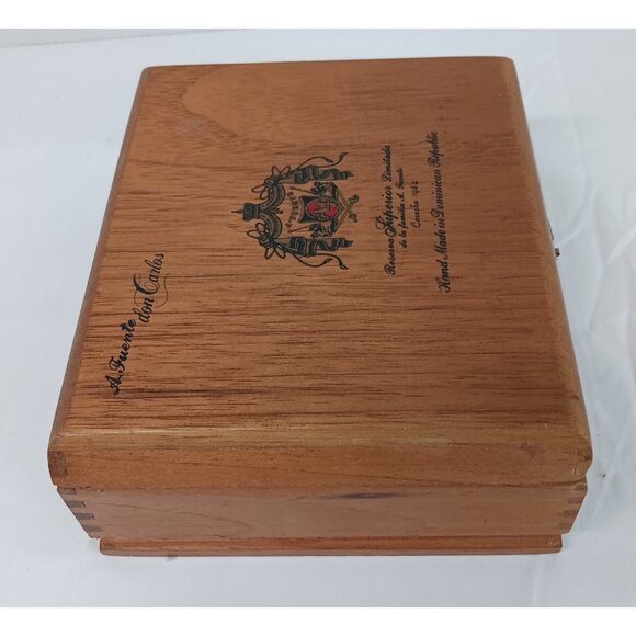 Arturo Fuente Don Carlos Empty Wooden Cigar Box 8 1/4" x 6 5/8" Crafts Stash GUC - Picture 4 of 13
